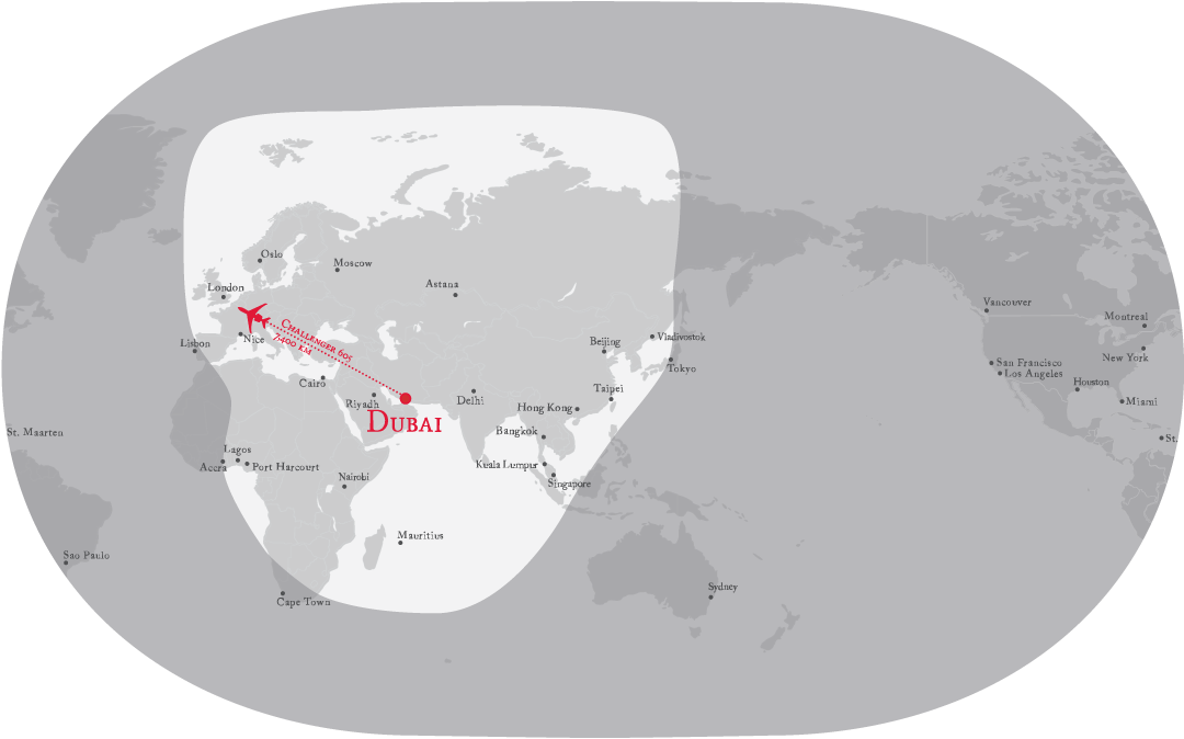 Challenger 604 Range Chart