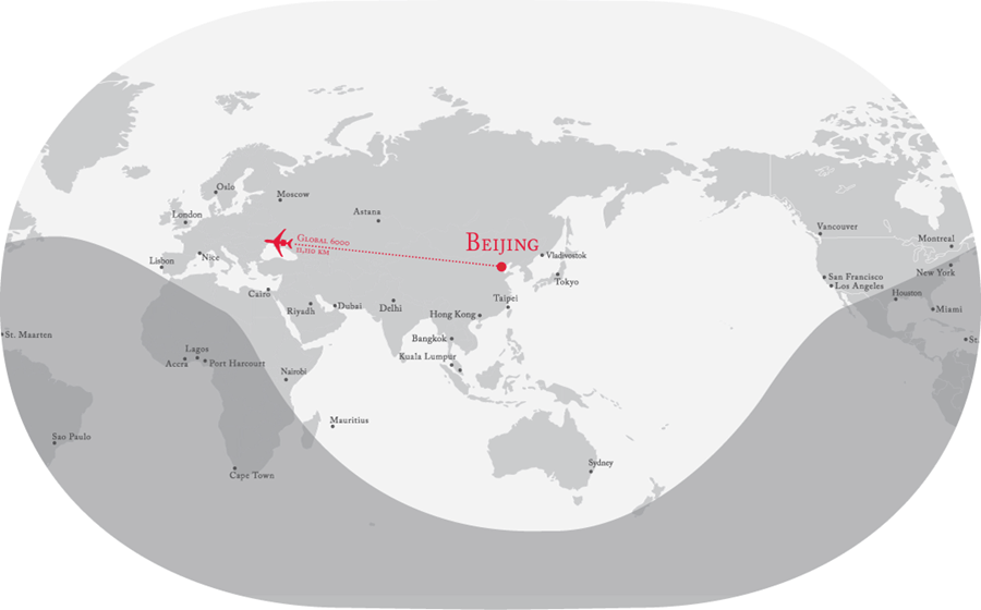 Global 6000 Flight Map From Beijing