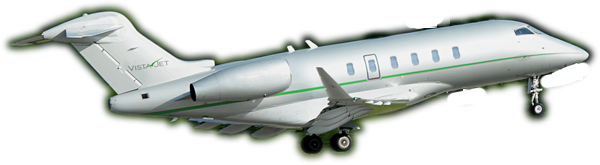 VistaJet Challenger 350 with green stripe