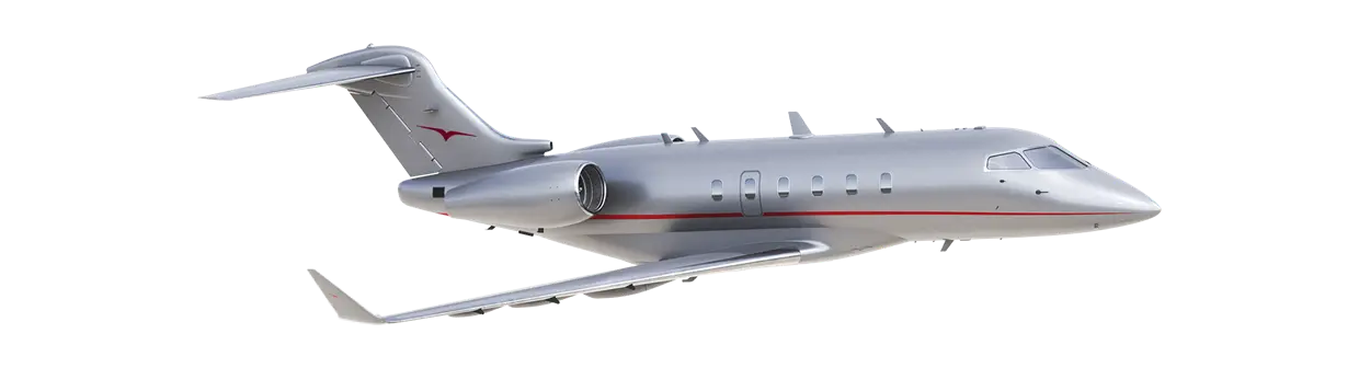 the Challenger 300 in mid-flight