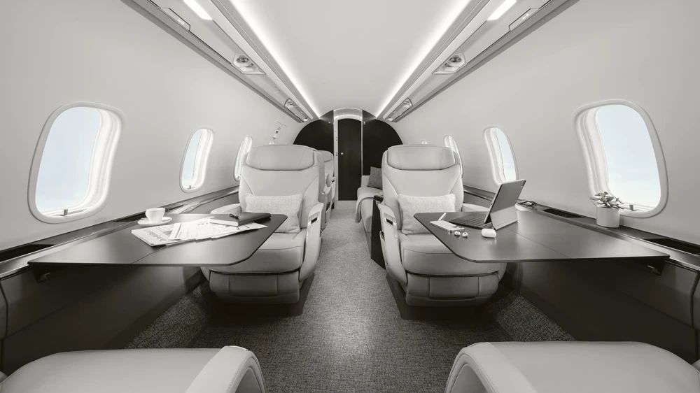 The Challenger 3500 cabin