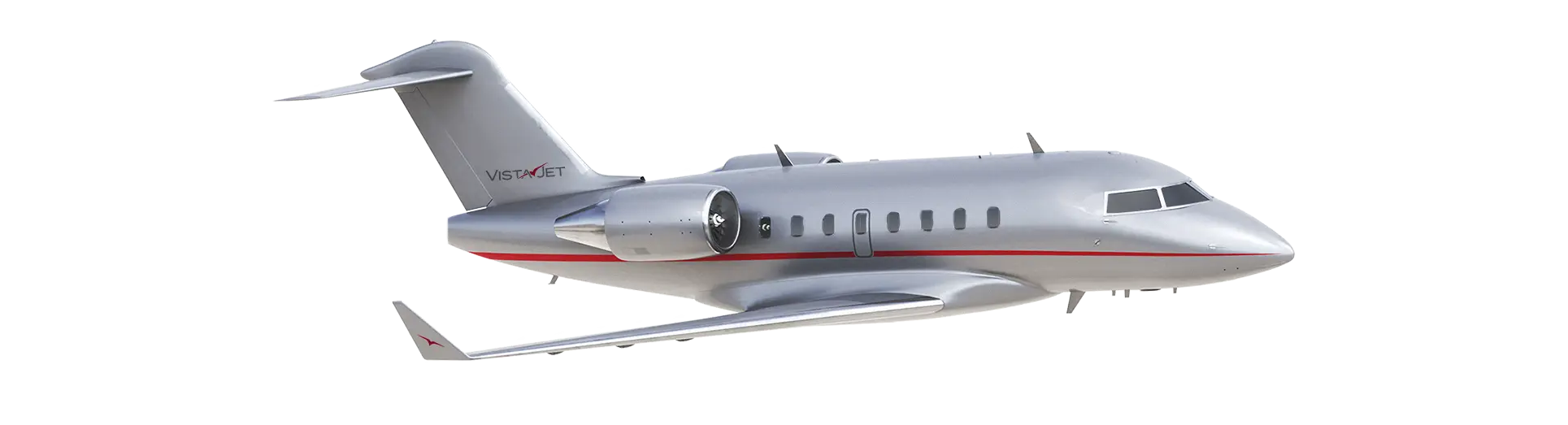 The Challenger 604 in mid-flight