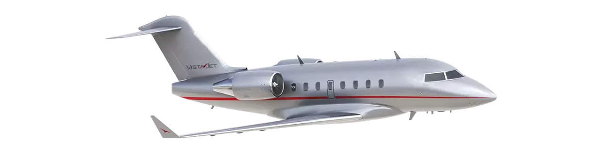 The Challenger 604 in mid-flight