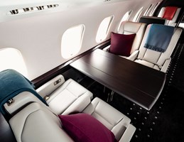 Inside view of the seats in the vistaJet Jet