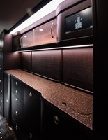Luxury carpet and cabinets inside the VistaJet