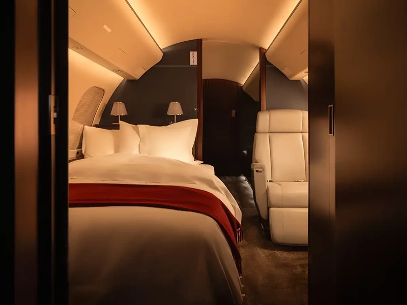 VistaJet Bombardier Global 8000 rest in cabin
