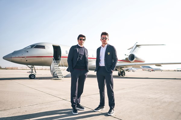 Ferrari Drivers and a VistaJet Plane