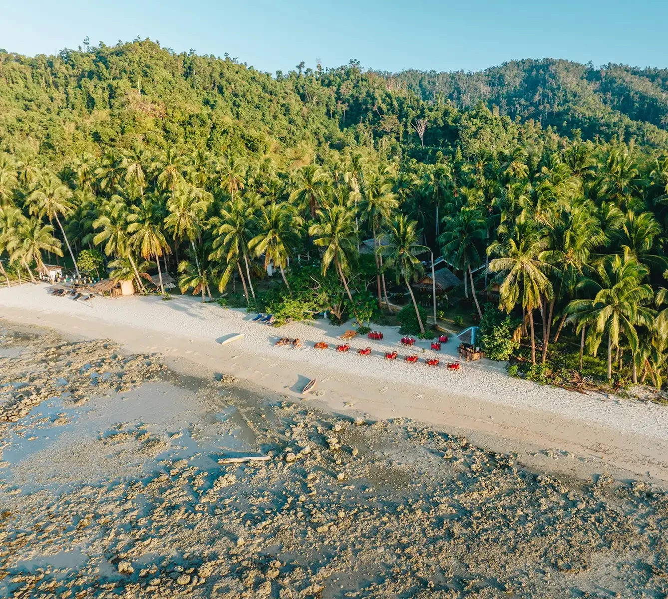 A remote beach which can be flown to privately