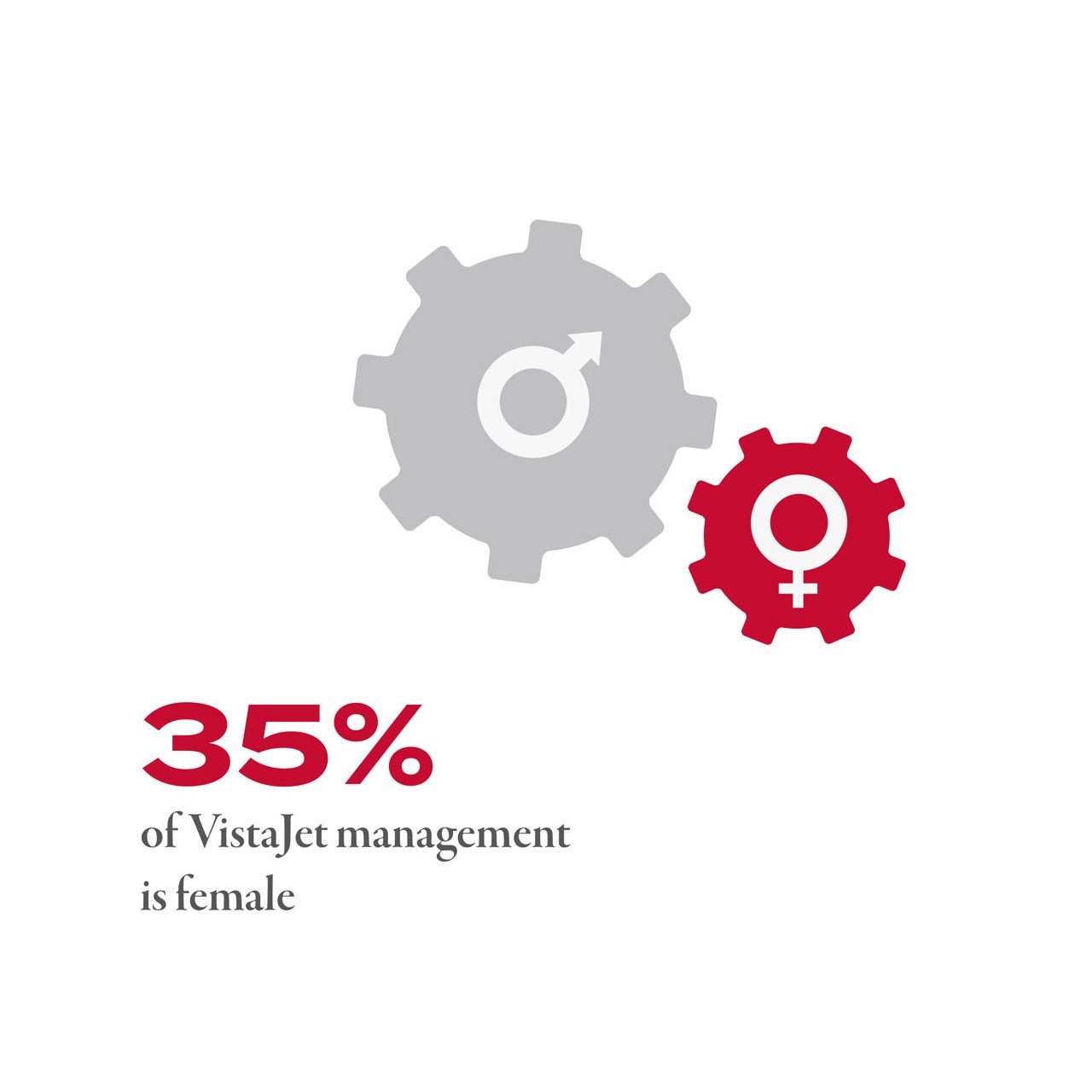 35% of VistaJet Management are Female