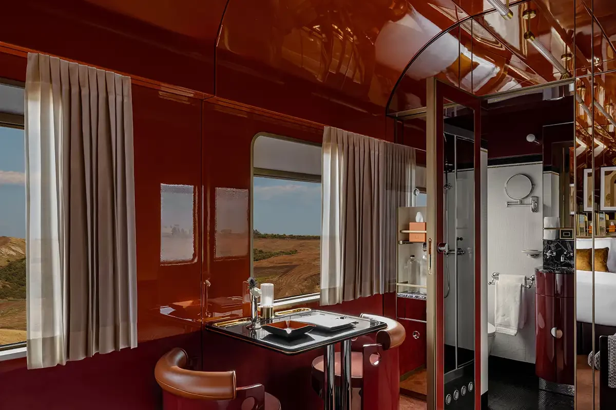 another view of inside the orient express cabin