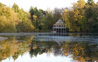 the lake on the grounds of Sennowe Park