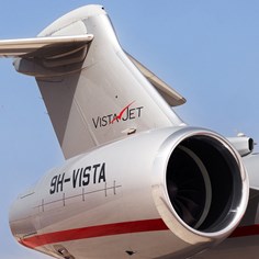 Tail and engine of Global 8000
